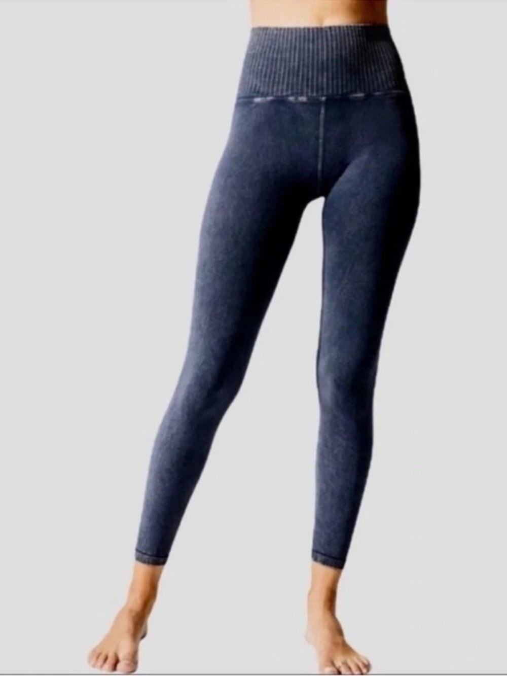 Free People Good Karma High-Waisted Blue Leggings